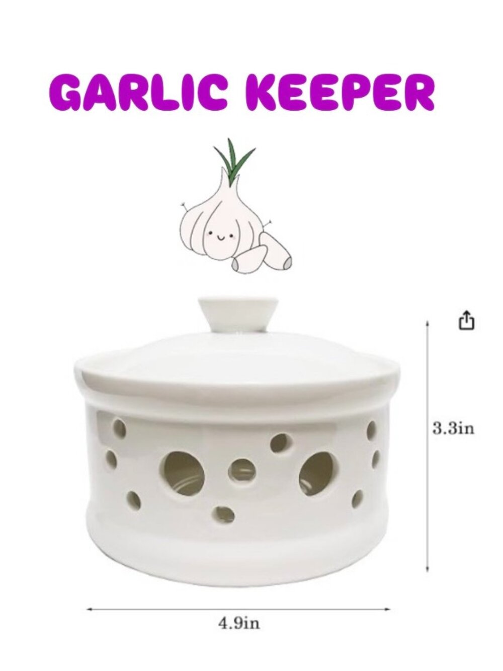 GARLIC KEEPER CERAMIC NWT